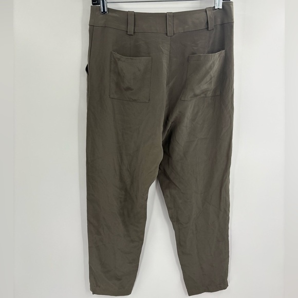 Stone cold fox trousers 100% silk green harem cropped work pants size xs/small - Picture 9 of 16
